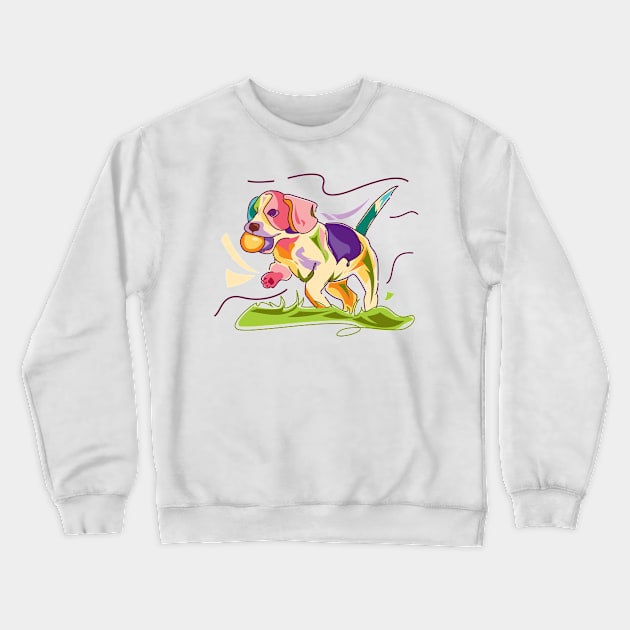 pop art pet-puppy Crewneck Sweatshirt by setia01one